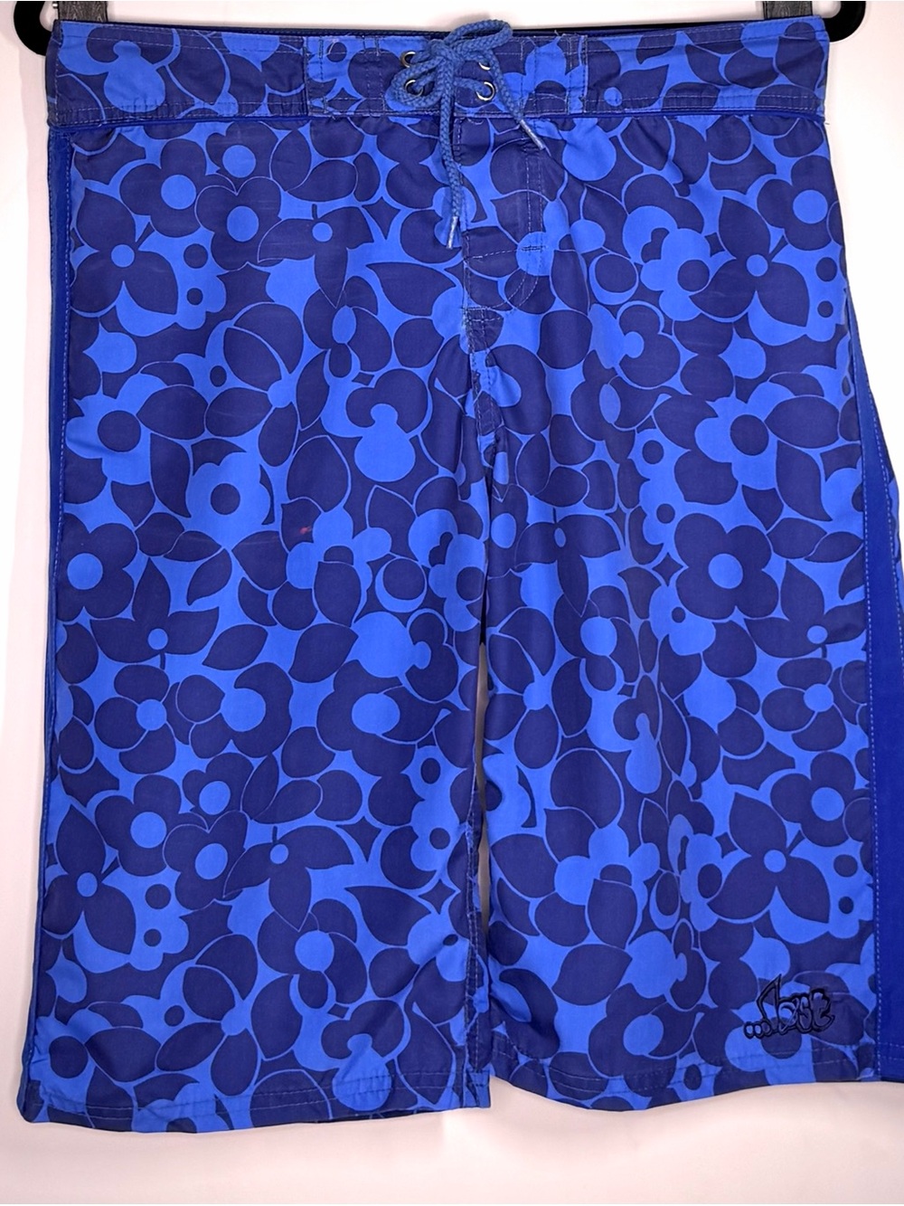 Vintage, …lost Brand, Blue Floral Unisex Board Shorts - Picture 1 of 8